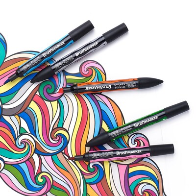 Winsor & Newton Promarker Brush Alcohol Based Marker, Essential Collection, 48/Pack (WNX0290080)