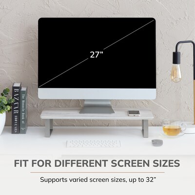 Anji Mountain Mango Wood & Metal Monitor Stand, Up to 32" Monitor, White Wash (MS-WWS-06NKL)