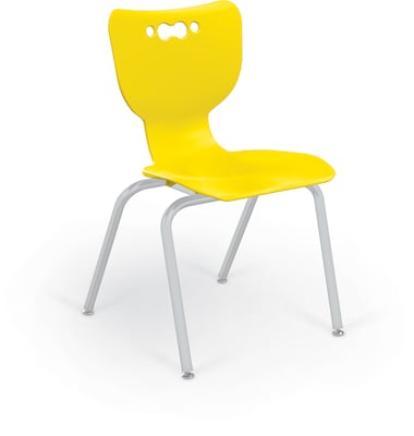 MooreCo 18 Hierarchy Student Chair with 4 Legs, Yellow/Platinum Base (703673561983)