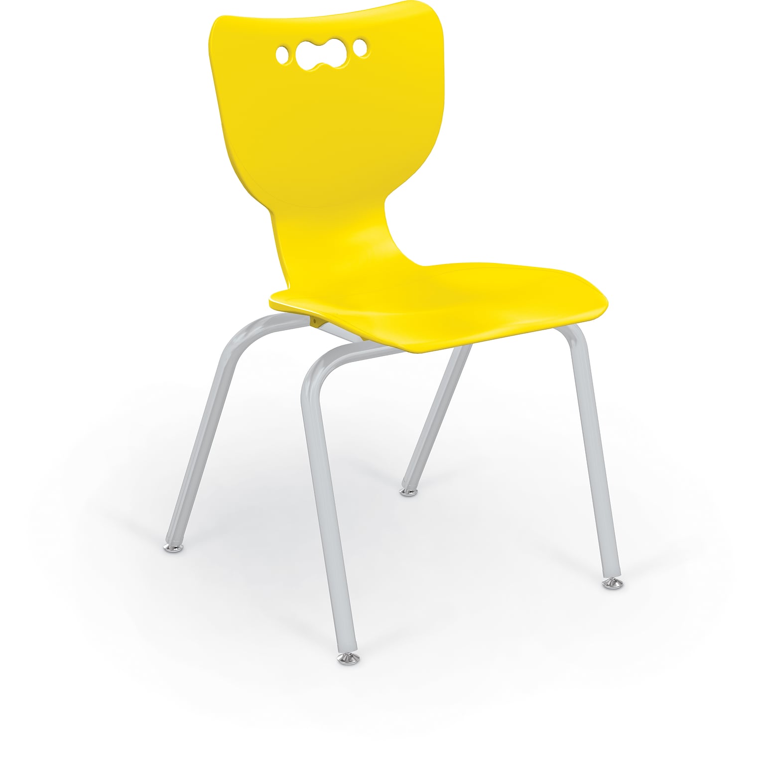 MooreCo 18 Hierarchy Student Chair with 4 Legs, Yellow/Platinum Base (703673561983)
