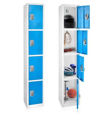AdirOffice 72'' 4-Tier Blue Storage Locker, 2/Pack (629-204-BLU-2PK)