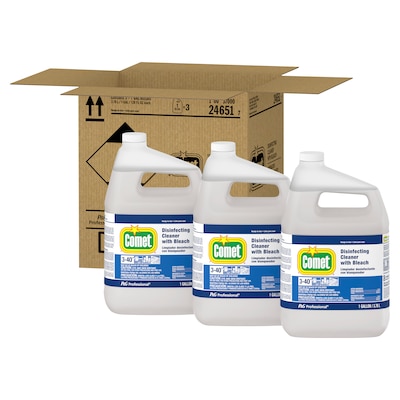 Comet Disinfecting Cleaner w/Bleach, Fresh Scent, 1 gal., 3/Carton (24651)