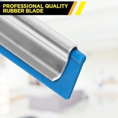 Gritt Commercial Pro Telescoping 14" Window Cleaning Squeegee Kit, Blue/Silver, 3 Piece/Kit ( GRI137-6F-14)