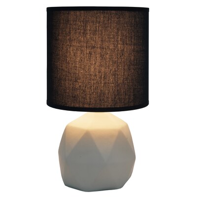 Simple Designs Geometric Concrete Lamp, Black (LT2060-BLK)