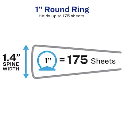 Avery Durable Mini 1" 3-Ring Non-View Binders for 5 1/2" x 8 1/2" paper, Round Ring, Black (AVE27257)