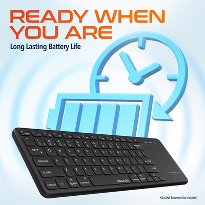 Delton N60 Portable Bluetooth Keyboard with Touchpad, Black (DKMIN60-WB)