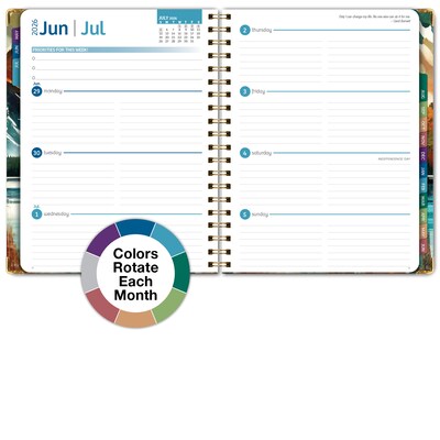 2026-2027 Excello Brands 8.5" x 11" Academic Weekly & Monthly Planner, Paperboard Cover, Lake View (FSHN-AY26-8511-82)