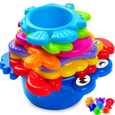 Extasticks Beautiful Colored Stacking Cups With Sea Animals, Multicolored (EXAE3300)
