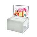 Azar® Extra Large White Suggestion Box With Pocket, Lock and Keys, 8 1/4(H) x 11(W) x 8 1/4(D)