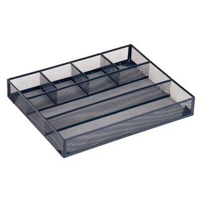 Staples 6-Compartment Metal Mesh Drawer Organizer, Navy Blue (ST63847)