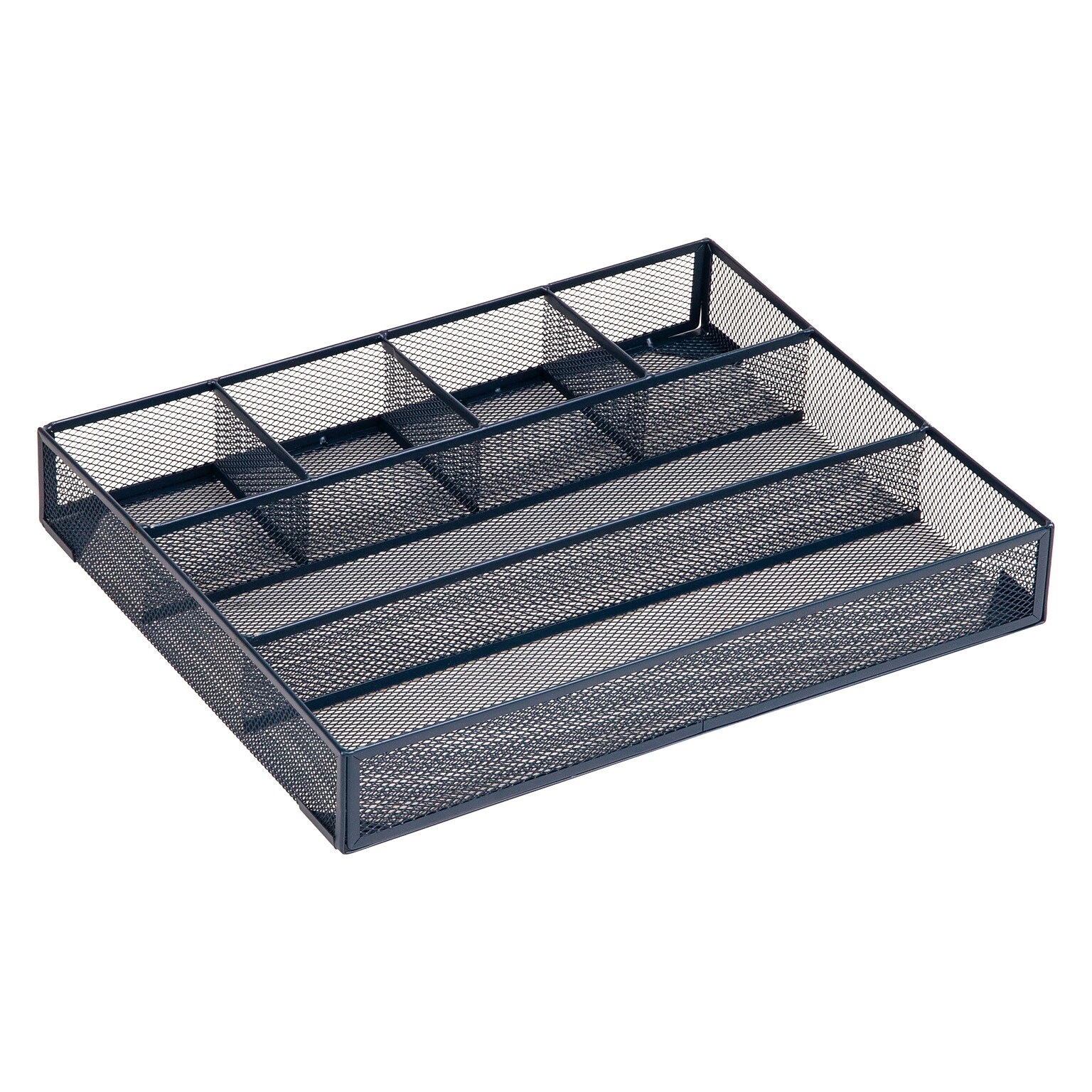 Staples 6-Compartment Metal Mesh Drawer Organizer, Navy Blue (ST63847)