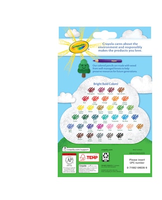 Crayola Kids Colored Pencils, Assorted Colors, 36 Pencils/Pack (68-4036)
