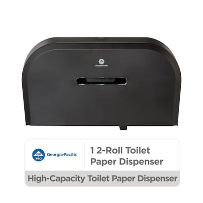 Georgia-Pacific Jumbo Jr. Dual-Roll Toilet Paper Dispenser, Black (59210)