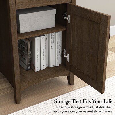 Bush Furniture Salinas 60"W L Shaped Desk with Storage, Ash Brown (SAD160ABR-03)