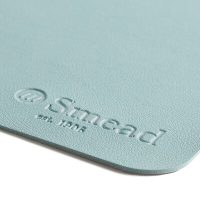 Smead Large Vegan Leather Anti-Slip Desk Pad, 36" x 17", Light Blue (SMD64830)