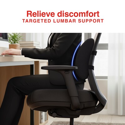Staples Ergonomic Memory Foam Back Cushion, Black (ST63335)