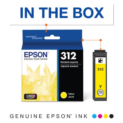 Epson T312 Yellow Ink Cartridge, Standard Yield