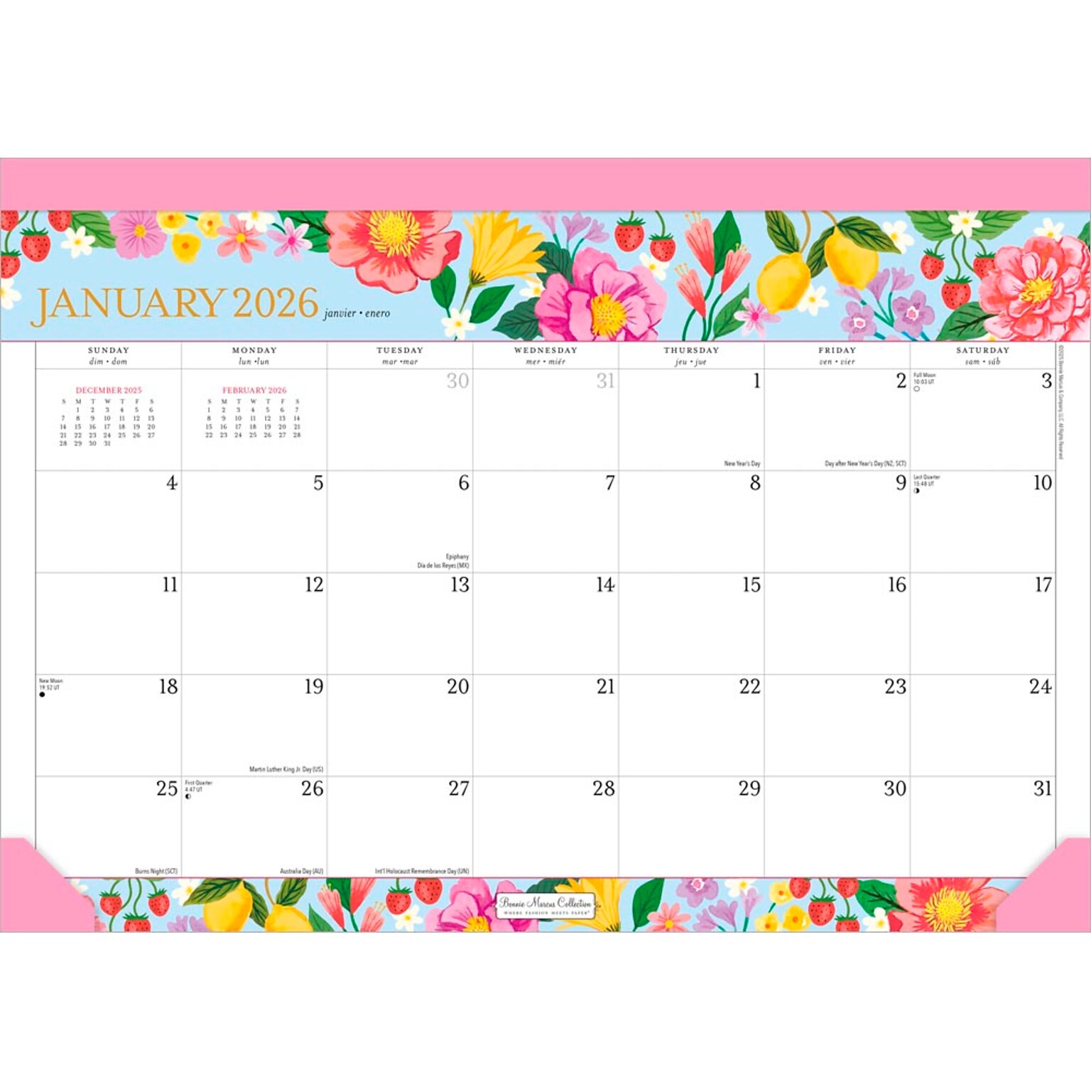 2026 Plato Bonnie Marcus 15.5 x 11 Monthly Desk Pad Calendar (9798330707928)