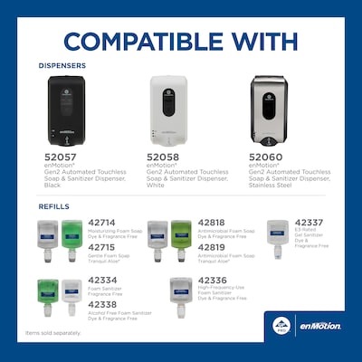 enMotion Gen2 Moisturizing Foaming Hand Sanitizer Dispenser Refill, 1000 mL, 2/Pack (42338)