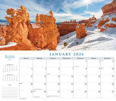 2026 Willow Creek National Parks 6.5" x 15" Monthly Wall Calendar (56271)