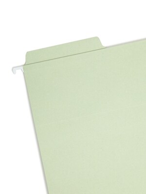 Smead FasTab Hanging File Folders, 1/3 Cut, Letter Size, Moss, 20/Box (64082)