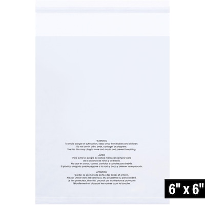 6 x 6 Reclosable Poly Bag, 1.5 Mil, Clear, 1000/Carton (016200)