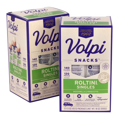 Volpi Roltini Singles, Prosciutto & Mozzarella, 1.5 oz, 24/Pack (220-02484)