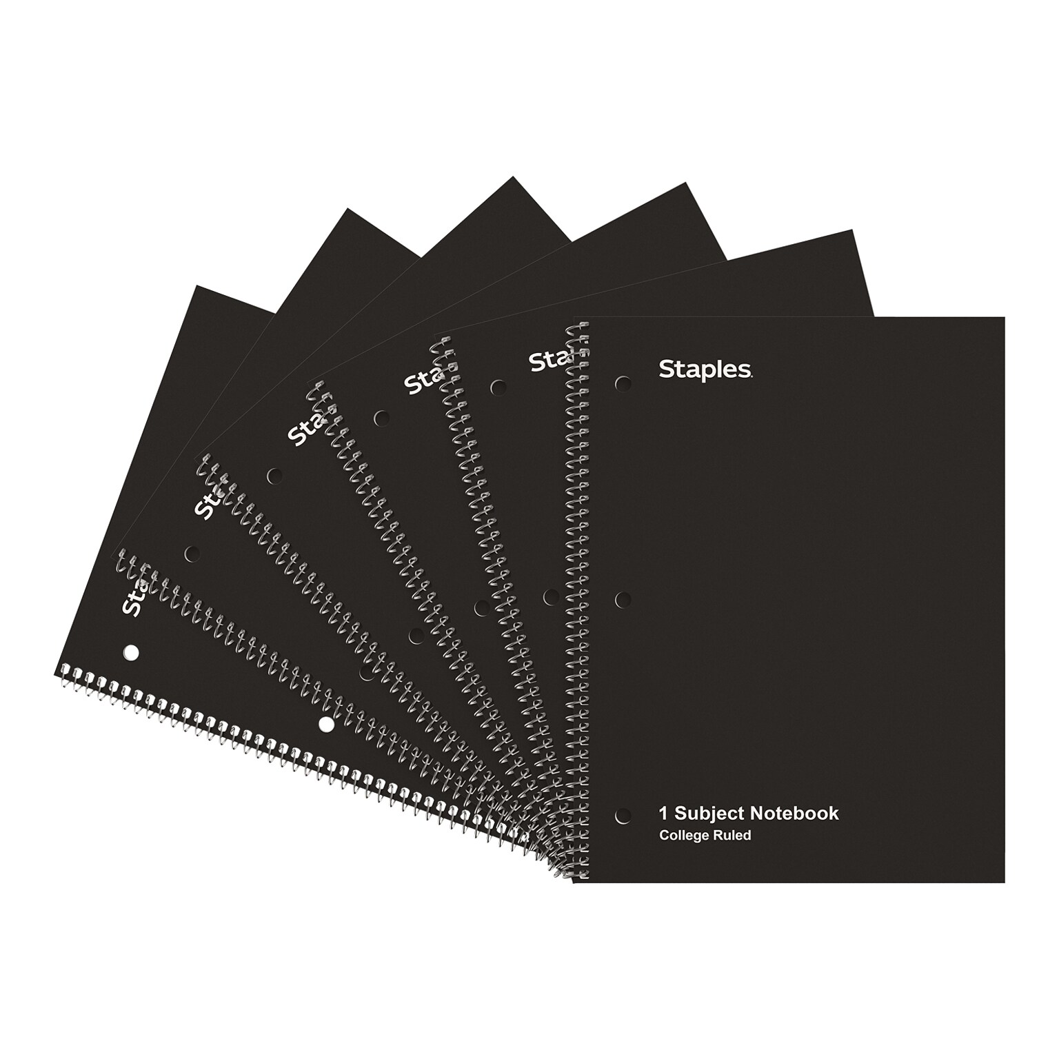 TRU RED 1-Subject Notebook, 8” x 10.5”, College Ruled, 70 Sheets, Black