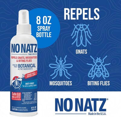 No Natz Natural DEET-Free Insect Repellent Spray for Gnats, Fresh Scent, 8oz (9175A95-8Z12)