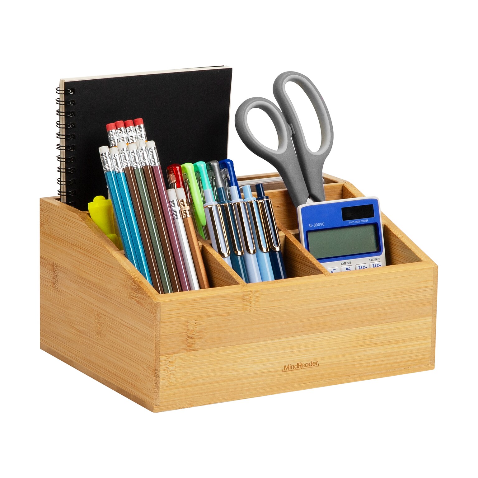 Mind Reader 7-Compartment Desk Organizer, Brown (BORG-BRN)