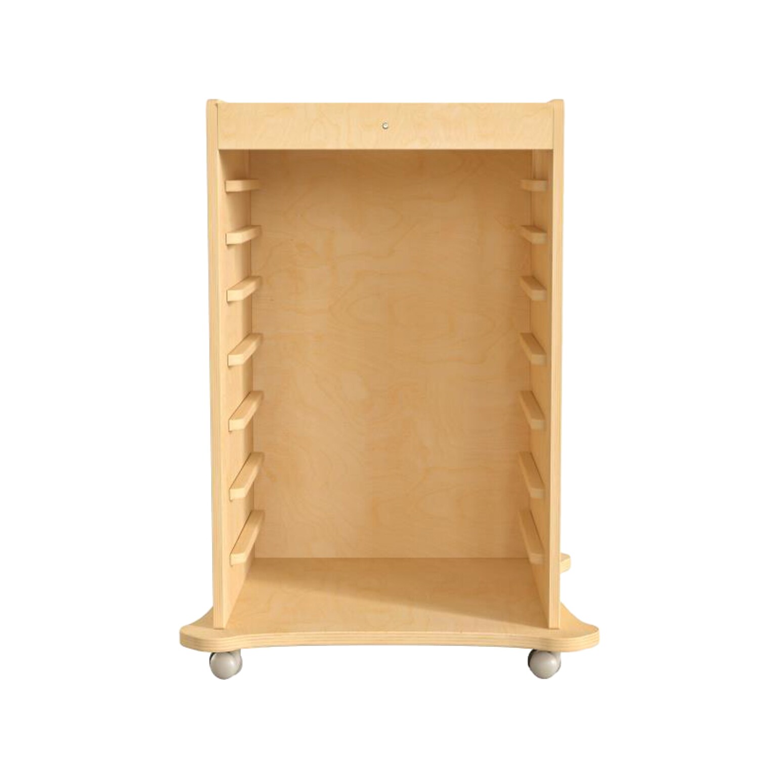 Flash Furniture Bright Beginnings Mobile Storage Cart, 36.25H x 26.75W x 26.75D, Brown (MK-ME06639-GG)