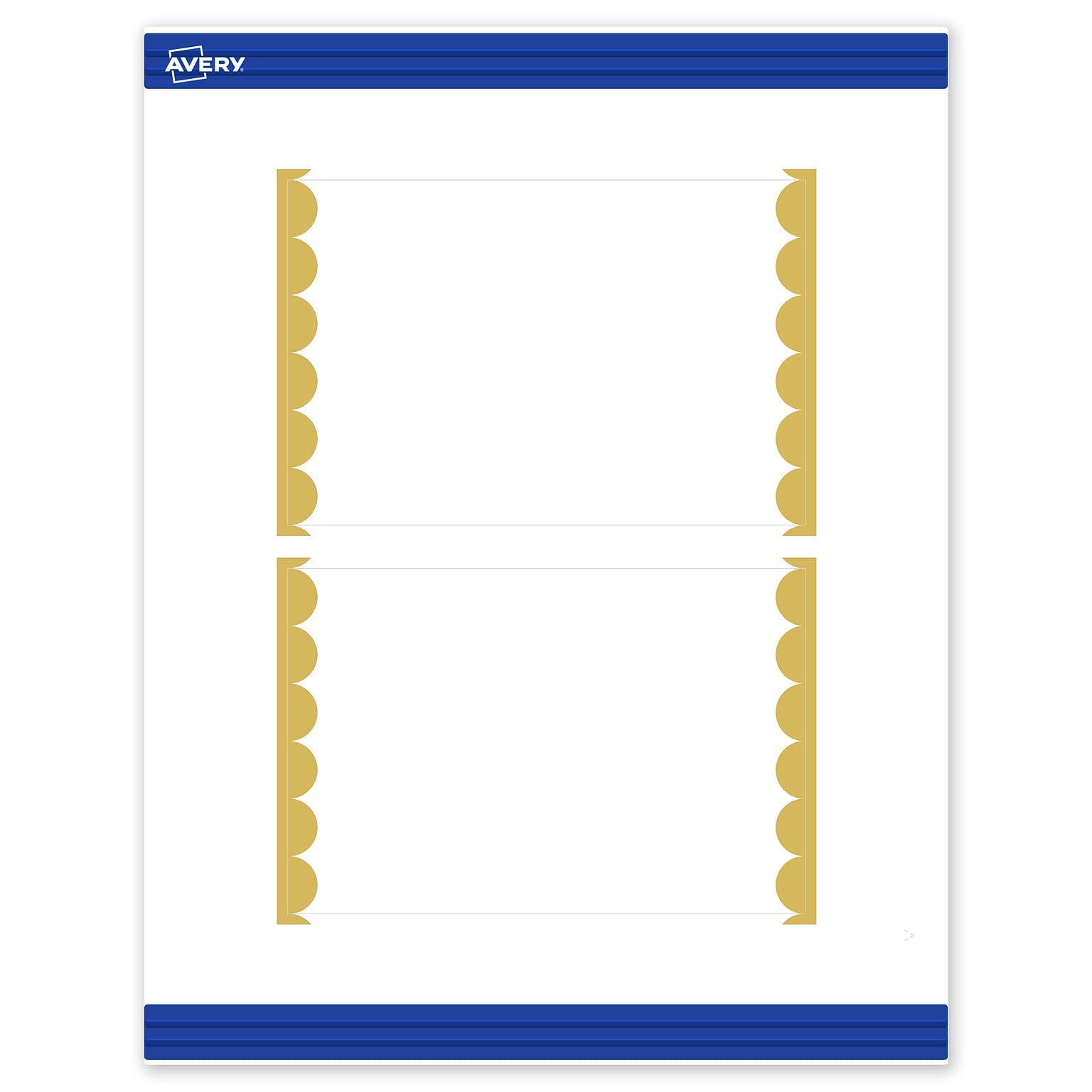Avery Pre-Printed Gold Edge Dots Design Matte Blank Card, White, 20/Pack (S00-DK4)