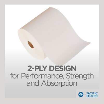 Pacific Blue Select Premium Hardwound Paper Towels, 2-ply, 350 ft./Roll, 12 Rolls/Carton (28000)