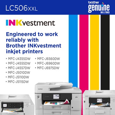 Brother LC506XXL Magenta Super High Yield Ink Cartridge, Prints Up to 2,500 Pages (LC506XXLMS)