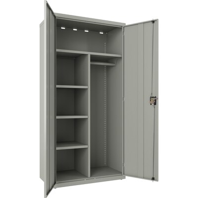 Lorell Fortress Series 72" Steel Wardrobe Cabinet, Gray (LLR66967)