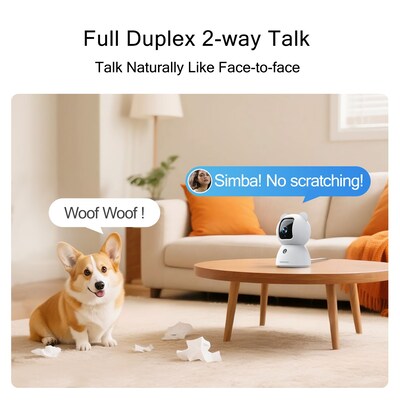 CiNMOORE Total Wireless 360 Degree Security Camera, White (C2LU)