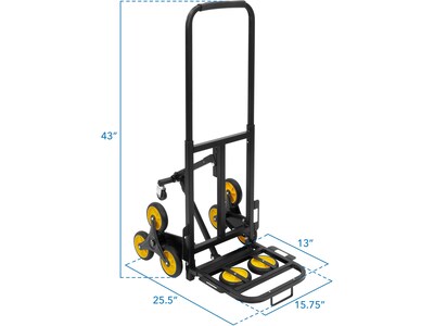 Mount-It! Stair Climber Hand Truck, 330 lb. Capacity, Black/Yellow (MI-924)