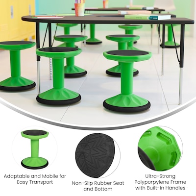 Flash Furniture Lucas Plastic Kids Wobble Stool, Green (BFT9001F16GRN)
