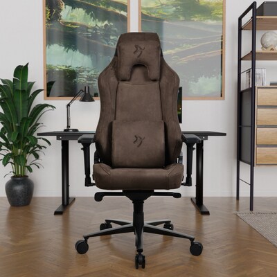 Arozzi Vernazza Supersoft Fabric Ergonomic Racing Gaming Chair, Brown (VERNAZZA-SPSF-BWN)