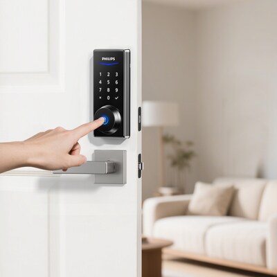 Philips Home Access 1000 Series Single Cylinder Electronic Deadbolt with Lever Set