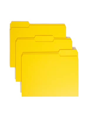 Smead File Folder, 1/3-Cut Tab, Letter Size, Yellow, 100/Box (12943)