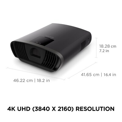 ViewSonic 4K UHD Projector with 2900 LED Lumens, Bluetooth Speakers and Wi-Fi, Black (X100-4K)