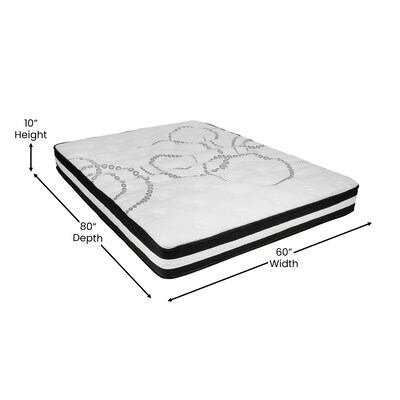 Flash Furniture Capri Comfortable Sleep 10" CertiPUR-US Certified Hybrid Pocket Spring Mattress, Queen (CLE230PRQ10)