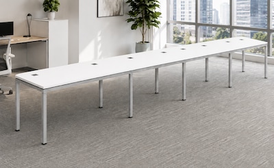Boss Office Products Simple System 71W Desk, White, 4/Set (SGSD009-203-WT)