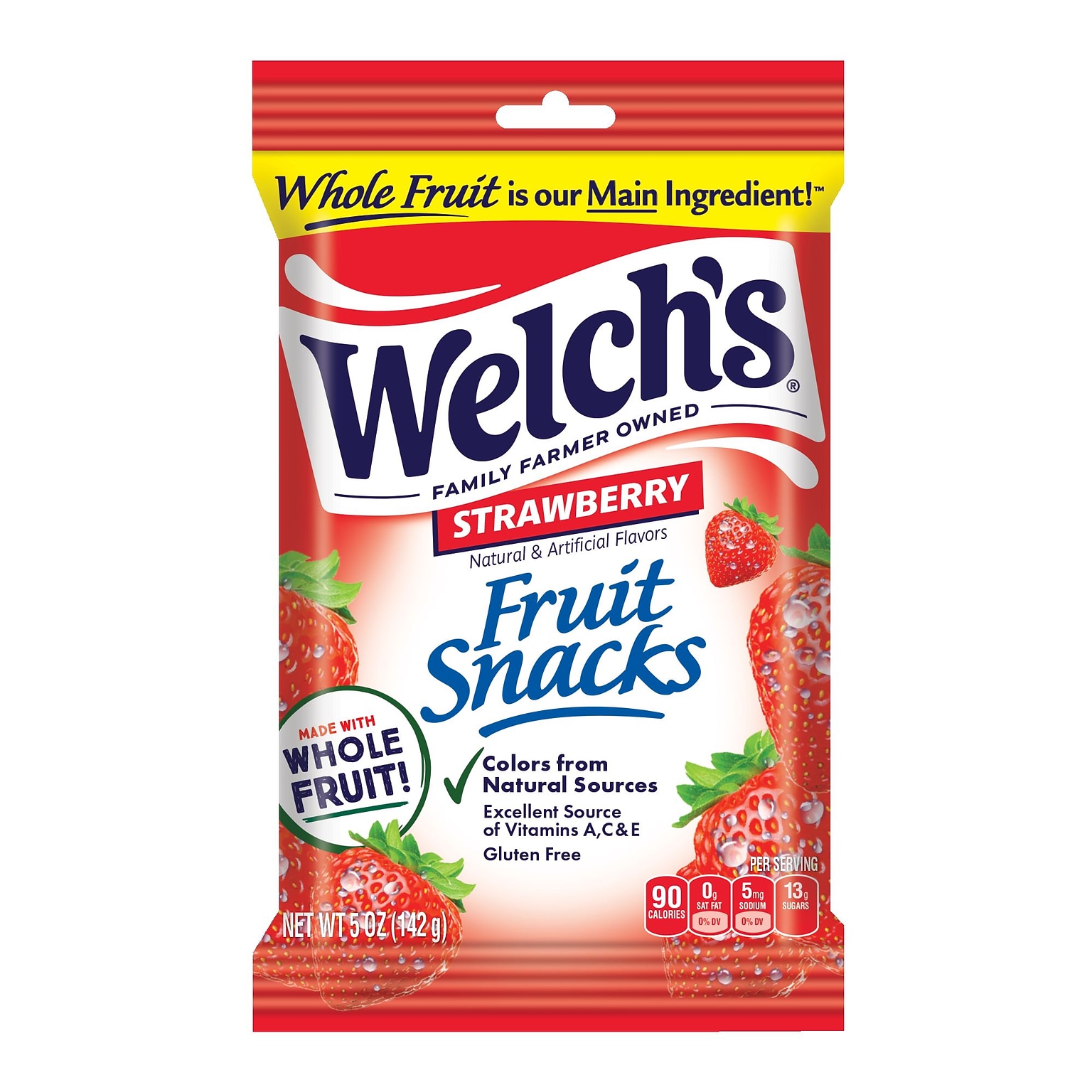 Welchs Gluten Free Strawberry Fruit Gummies, 5 oz., 12 Bags/Box (PIM05096)