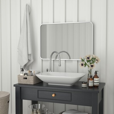 Flash Furniture Jada Decorative Wall Mirror, 24" x 36" Matte Silver (HMHD22M199YBNSV)