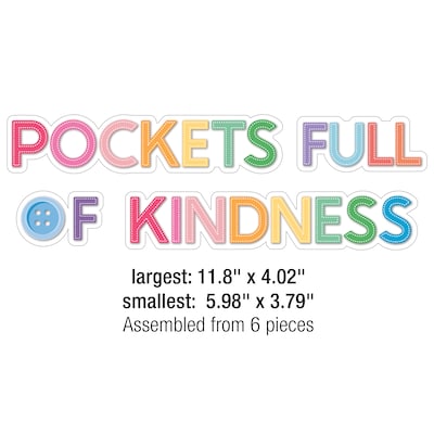 Carson Dellosa Crafty and Cool Pockets Full of Kindness Motivational Bulletin Board Set, 58 Pieces/Set (110600)