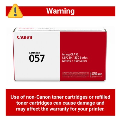 Canon 057 Black Standard Yield Toner Cartridge, Prints Up to 3,100 Pages (3009C001)