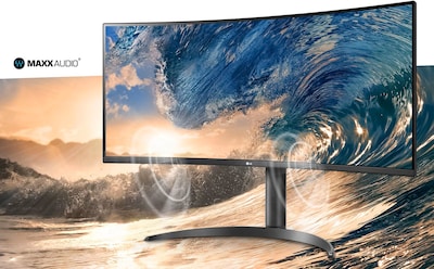 LG UltraWide 34" Curved WQHD 160Hz LED AMD FreeSync Gaming Monitor, HDR10, Black (34BP65C-B)
