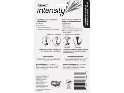 BIC Intensity Permanent Markers, Fine Tip, Assorted Colors, 12/Pack (GPMAP12N-AST)